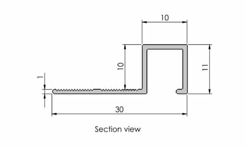 Aluminium Square Tile Trim Alusite TSAP series