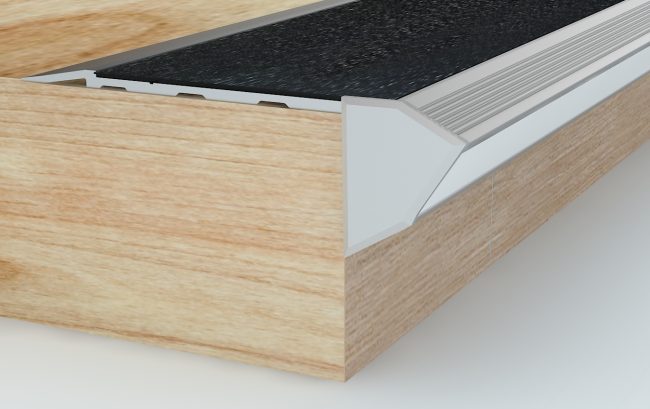 Aluminium Safety Stair Nose with Anti Slip for LED Light Alusite Lightning series