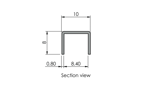 Stainless Steel Listello with V-Cut Alusite S-LAV series Stainless Steel Listello with V-Cut Alusite S-LAV series