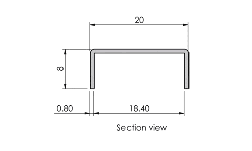 Stainless Steel Listello with V-Cut Alusite S-LAV series Stainless Steel Listello with V-Cut Alusite S-LAV series