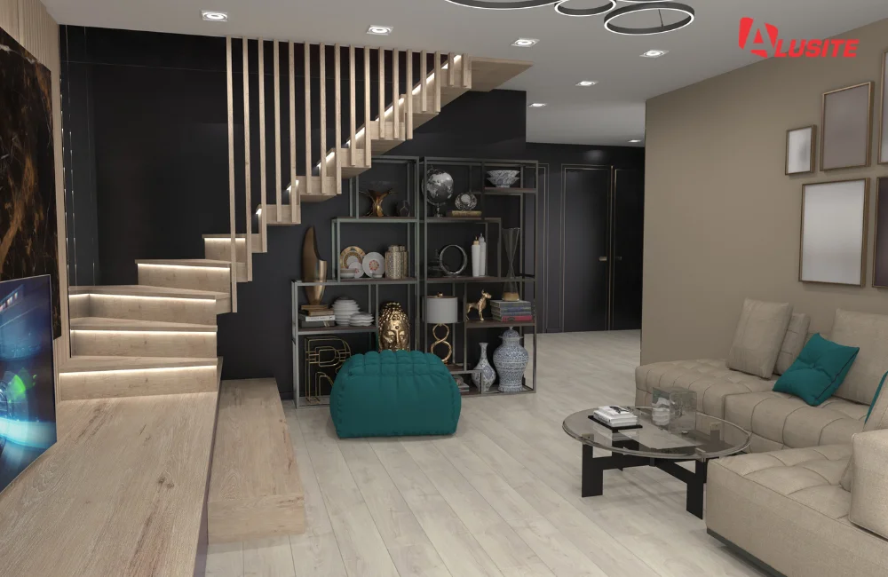 1. ซ่อนไฟหลืบใต้ขั้นบันได หรือใต้จมูกบันได