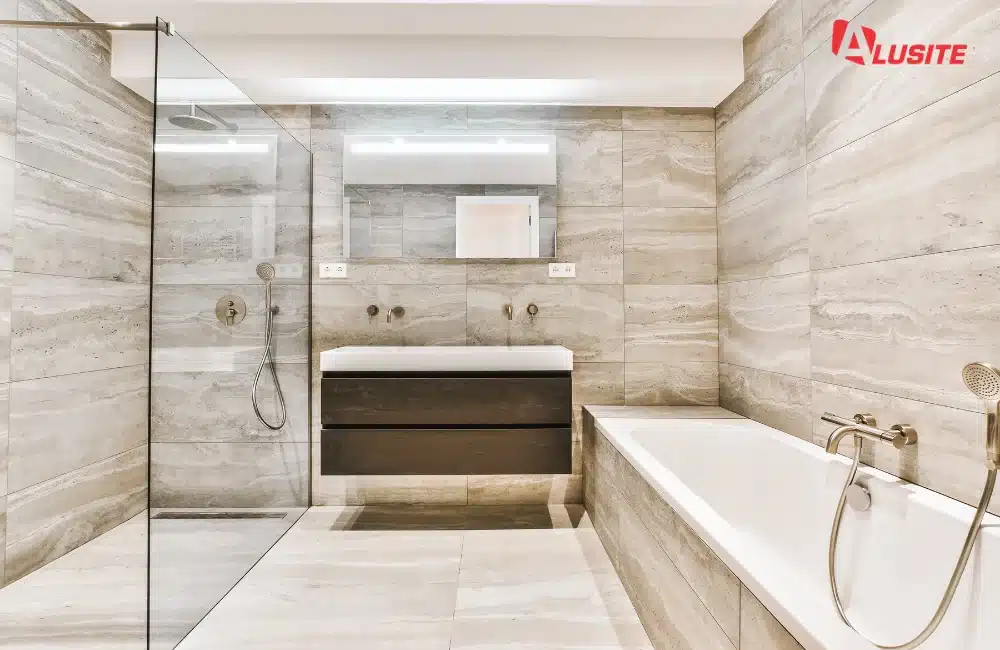 แบ่งโซนเปียก-แห้งด้วยฉากกั้นกระจกใส