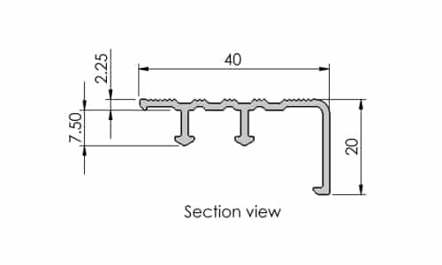 Aluminium Stair Nose for Concrete or tile Alusite SNAP Series Aluminium Stair Nose for Concrete or tile Alusite SNAP Series