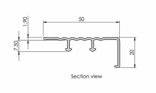 Aluminium Stair Nose for Concrete or tile Alusite SNAP Series Aluminium Stair Nose for Concrete or tile Alusite SNAP Series