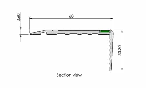 Aluminium Safety Stair Nose With Self illuminating and Anti Slip Alusite Aluminium Safety Stair Nose With Self illuminating and Anti Slip Alusite