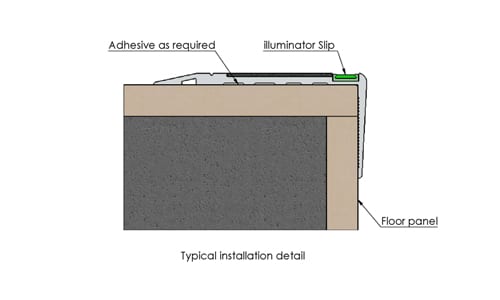 Aluminium Safety Stair Nose With Self illuminating and Anti Slip Alusite Aluminium Safety Stair Nose With Self illuminating and Anti Slip Alusite