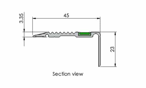 Aluminium Safety Stair Nose With Self illuminating and Anti Slip Alusite Aluminium Safety Stair Nose With Self illuminating and Anti Slip Alusite