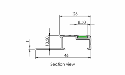 Aluminium Safety Stair Nose With Self illuminating and Anti Slip Alusite Aluminium Safety Stair Nose With Self illuminating and Anti Slip Alusite