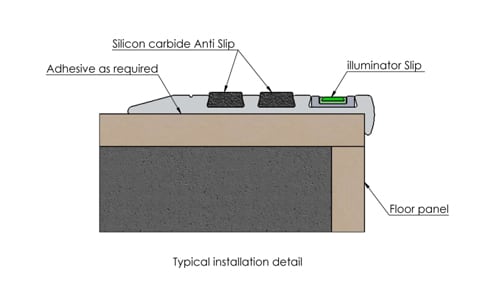 Aluminium Safety Stair Nose With Self illuminating and Anti Slip Alusite Aluminium Safety Stair Nose With Self illuminating and Anti Slip Alusite