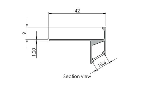 Aluminium Stair Nose for LED Light Alusite Lightning series Aluminium Stair Nose for LED Light Alusite Lightning series