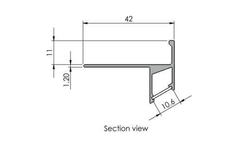 Aluminium Stair Nose for LED Light Alusite Lightning series Aluminium Stair Nose for LED Light Alusite Lightning series