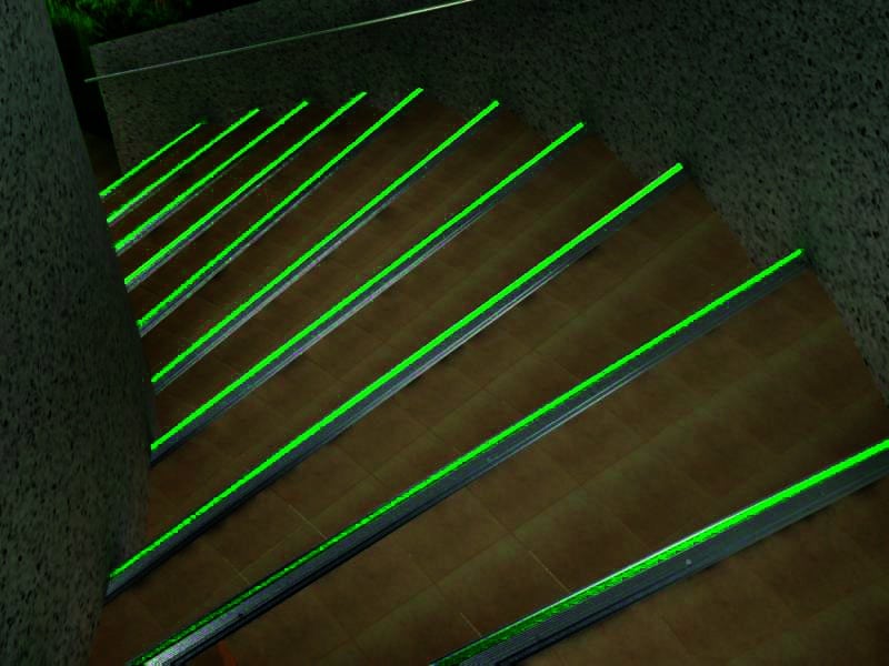 Aluminium Safety Stair Nose With illuminating Alusite