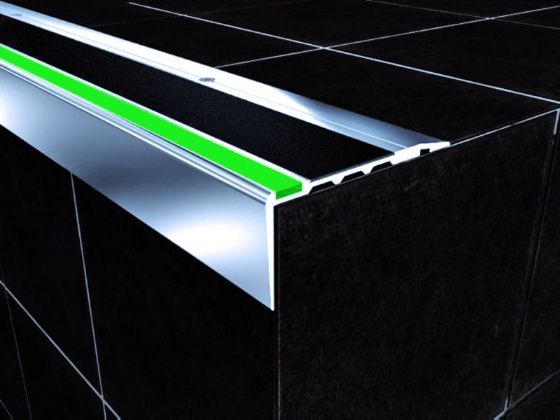 Aluminium Safety Stair Nose With Self illuminating and Anti Slip Alusite