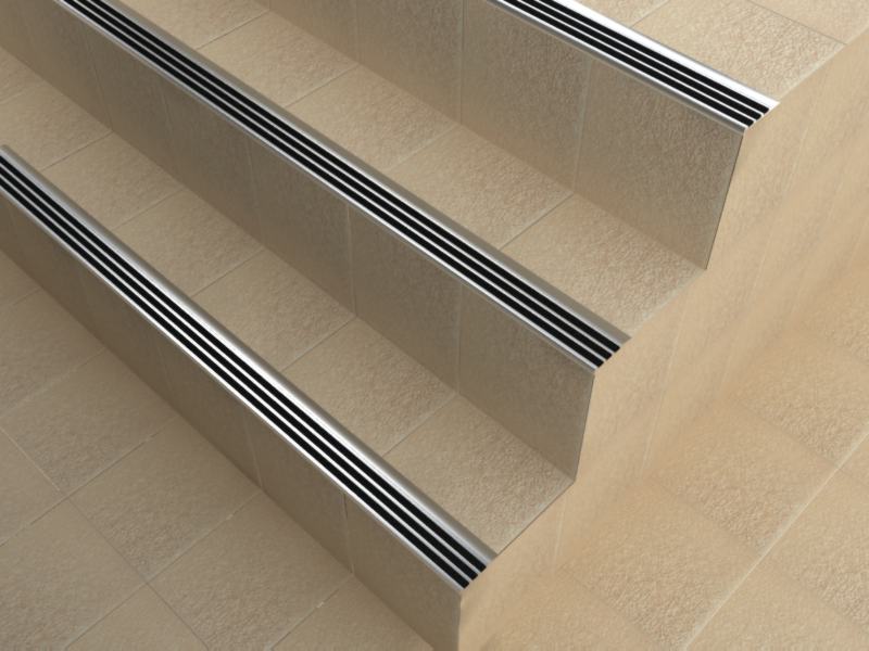 Aluminium Safety Stair Nose With Anti Slip Alusite