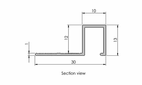 Aluminium Square Tile Trim Alusite TSAP series