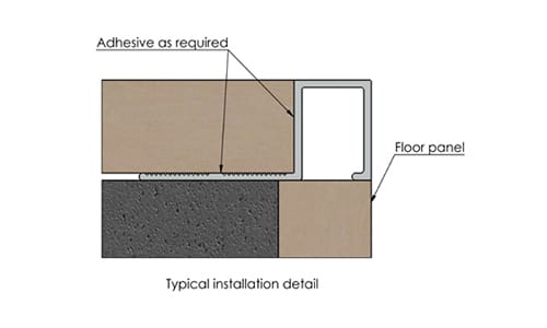 Aluminium Square Tile Trim Alusite TSAP series