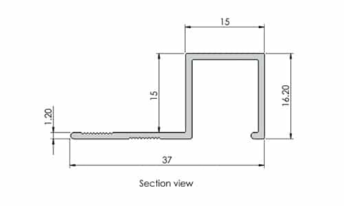 Aluminium Square Tile Trim Alusite TSAP series Aluminium Square Tile Trim Alusite TSAP series