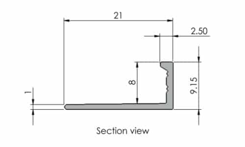 Aluminium Straight Tile Trim Alusite TSD series Aluminium Straight Tile Trim Alusite TSD series