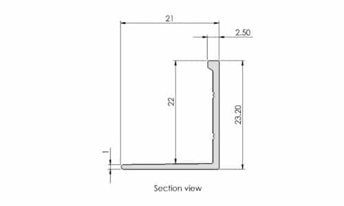 TSD220 Aluminium Straight Tile Trim Alusite TSD series